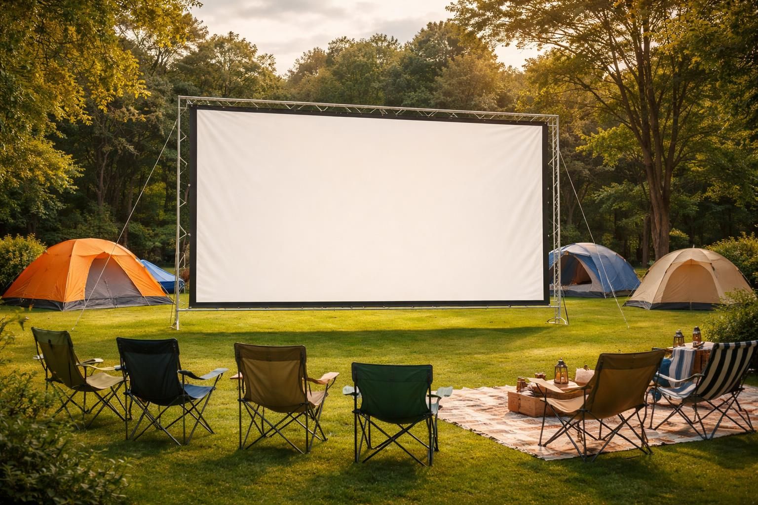 découvrez comment choisir la taille idéale et le type de toile d'écran de projection pour profiter d'une expérience cinéma en plein air dans votre jardin ou lors de vos campings.