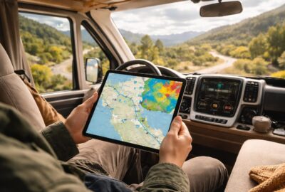découvrez comment votre ipad devient l'outil idéal pour gérer itinéraire, aires de camping-car et météo en un seul endroit lors de votre road trip.