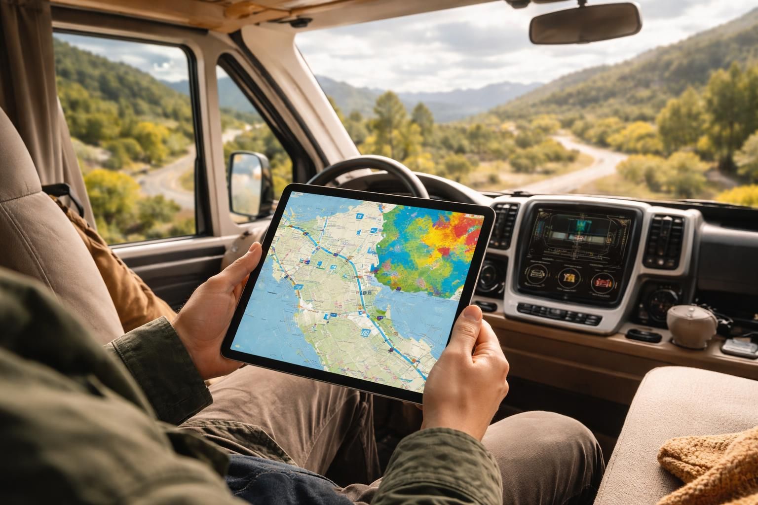 découvrez comment votre ipad devient l'outil idéal pour gérer itinéraire, aires de camping-car et météo en un seul endroit lors de votre road trip.